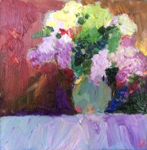 Lilac, Study #3 - oil, cardboard