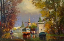 After Rain. Danilov Monastery - oil, canvas