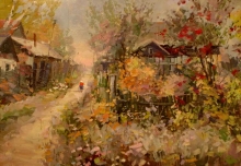 Morning At Dacha - oil, canvas