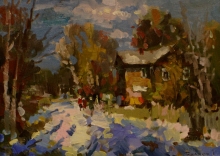 Zelenodolsk In The Evening - oil, canvas