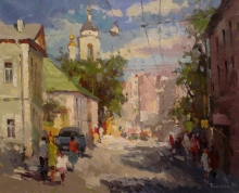 Sun At Nikoloyamskaya - oil, canvas