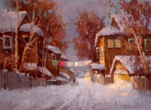 Evening. The Last Ray - oil, canvas