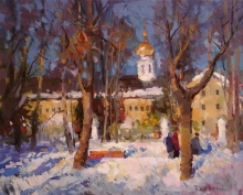 Winter Sun. Sergiev Posad - oil, canavs