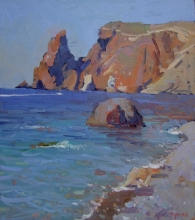 Crimea. Fiolent - oil, fireboard