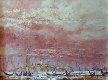 Winter In Venice - oil, canvas