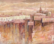 Roofs 1 - oil, canvas