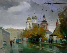 Overcast Day. Moscow - oil, canvas