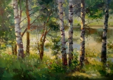 Summer In Moscow Suburbs - oil, canvas