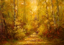 Forest Stroll - oil, canvas