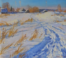 Winter Road - oil, canvas