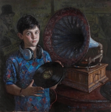 Old Gramophone - oil, canvas