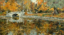 Viskontiev Bridge In Pavlovsk - oil, canvas