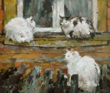 Northern Cats - oil, canvas