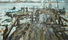 Old Pier - oil, canvas