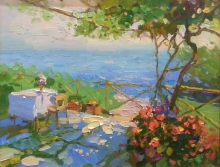 Somewhere At Positano - oil, canvas