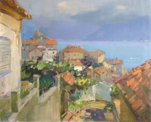 Roofs Of Herceg-Novi - oil, canvas