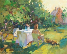 At Dacha - oil, canvas