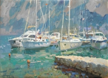 Yacht Club. Kotor Bay - oil, canvas