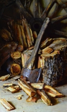 Firewood - oil, canvas