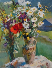 Mountain Flowers - oil, canvas
