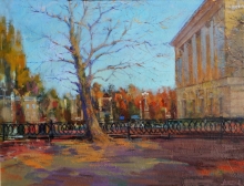 Opera And Ballet Theater Named After Abay - oil, canvas
