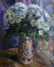 Chrysanthemums - oil, canvas