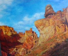 Charyn Canyon, Golden - oil, canvas