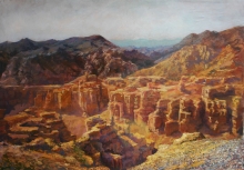 Charyn Canyon, Panorama - oil, canvas