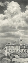 Sky Over The City On The Water - pencil, paper
