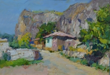 Old Bakhchisaray - oil, cardboard