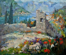 Old Fortress In Kotor - oil, canvas