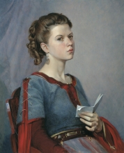 Girl With A Letter - oil, canvas