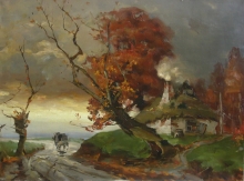 Autumnal Landscape - oil, canvas