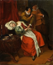Sick Woman And A Doctor - oil, canvas