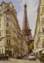 View Of Eiffel Tower - oil, canvas