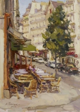 Paris. Cafe At San Antonio - oil, canvas