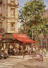 Noon At Saint-Germain - oil, canvas