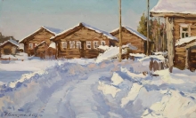 Old Houses In Vylgort - oil, canvas
