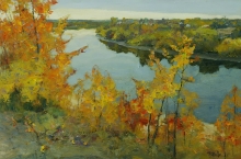 Autumn Over Solombalka - oil, canvas