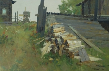 Firewood. Kimzha - oil, canvas