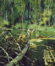 At The Tsydviya River - oil, canvas