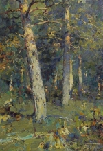 Pines On The Meadows - oil, canvas