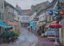 Rue Du Marche - oil, canvas