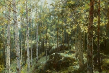 Sunny Day In The Woods. Finland - oil, canvas