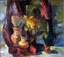 Still Life With An Icon - oil, canvas