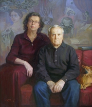 Portrait Of Zinovievs - oil, canvas