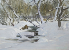 Warm February - oil, canvas