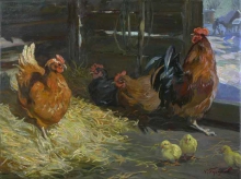 New Arrivals In The Bird Family - oil, canvas