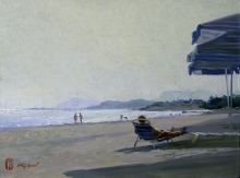 Morning At The Beach - oil, canvas