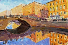 Stone Bridge - oil, cardboard